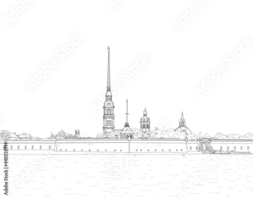 Sketch of the Peter and Paul Fortress photo