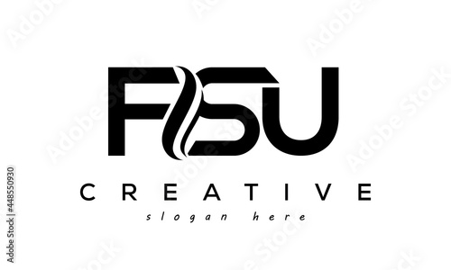 Letter FSU creative logo design vector	 photo