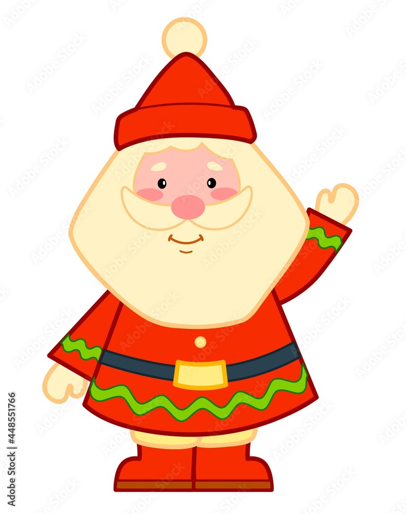 Christmas cartoons clip art. Santa claus clipart vector illustration