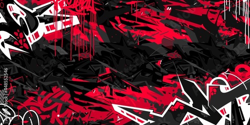 Dark Black Abstract Flat Urban Street Art Graffiti Style Vector Illustration Template Background Art