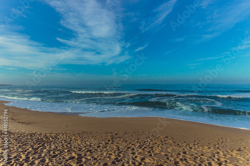 sand beach and sky. atlantic ocean in portugal