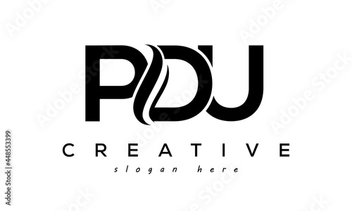 Letter PDU creative logo design vector	 photo