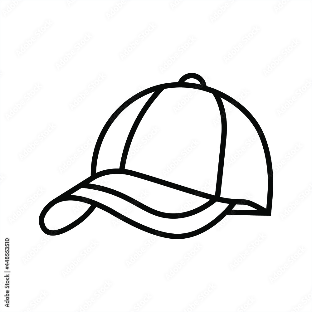 Baseball hat sketch icon for web, mobile and infographics. Baseball hat vector icon on white background. color editable eps 10 Baseball hat sketch icon for web, mobile and infographics. Baseball hat vector icon on white background. color editable eps 10