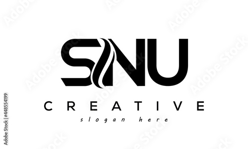 Letter SNU creative logo design vector	
