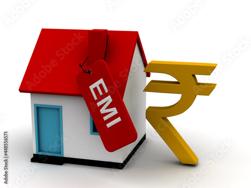 Home loan EMI concept made with 3d rendering....
