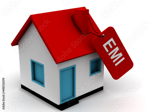 Home loan EMI concept made with 3d rendering....

