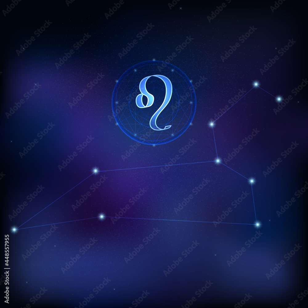 Leo horoscope star sign in twelve zodiac with galaxy background. vector illustration. Leo horoscope star sign in twelve zodiac with galaxy background. vector illustration.