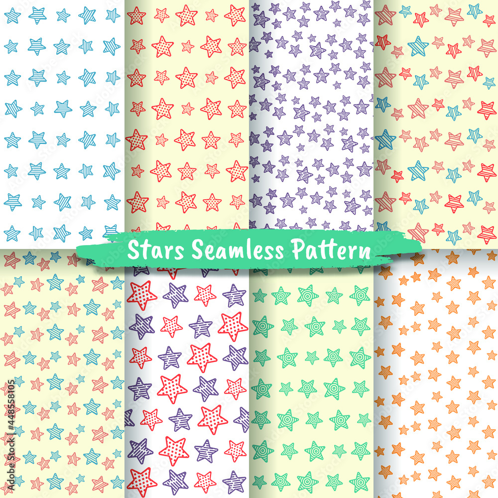 Set of Stars Seamless Pattern Set of Stars Seamless Pattern