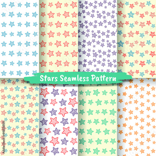 Set of Stars Seamless Pattern