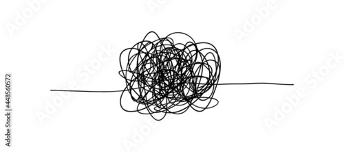 Vector random chaotic lines isolated on white background.