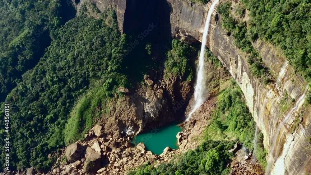 Aerial view of Nohkalikai Waterfalls Aerial view of Nohkalikai Waterfalls