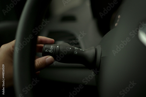 car interior steering wheel air conditioning control knobs © sonia