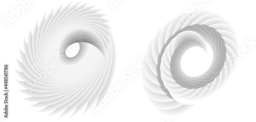Abstract spiral tor design element on white background of twist lines. Vector Illustration eps 10 for icon beauty salon, for elegant business card,  background event party flyer, sea team, ocean shell