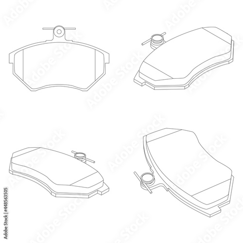 Vector set of new car break pads for replacement