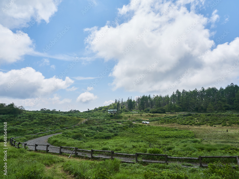 夏（8月）、馬のいない高ボッチ高原の草競馬場 長野県塩尻市