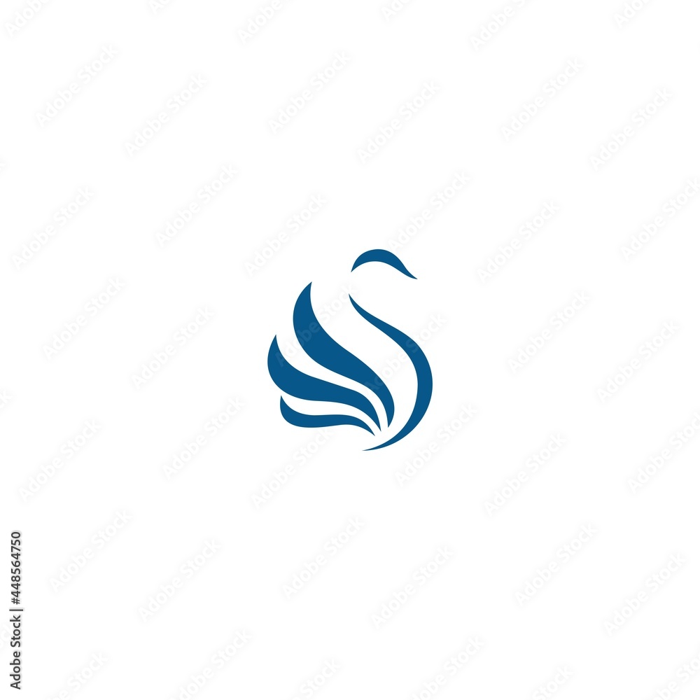 Naklejka premium swan, vector, design, concept, background template, white, icon