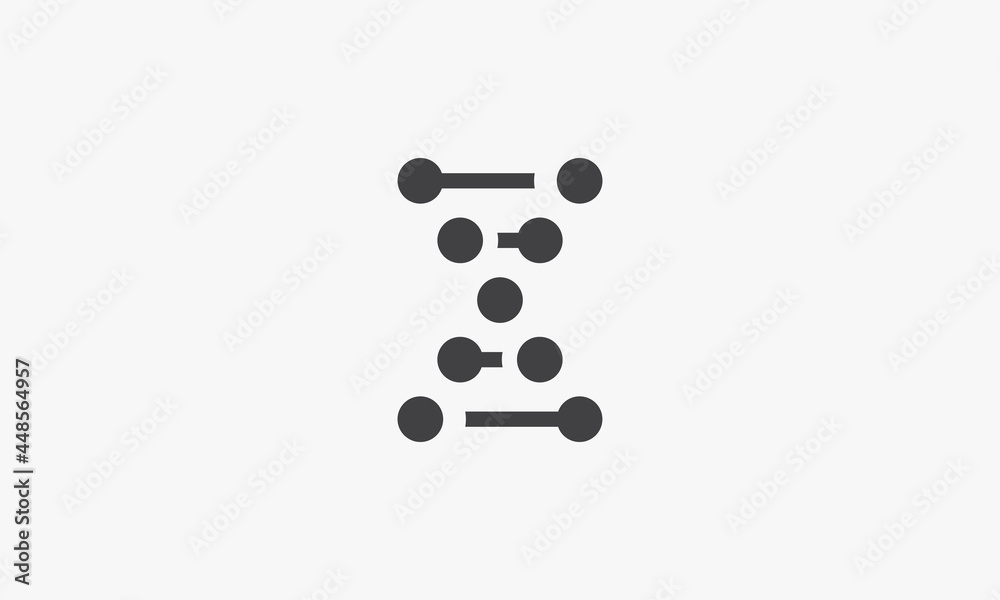 dotted letter N logo concept isolated on white background. dotted letter N logo concept isolated on white background.