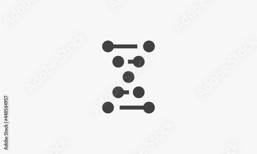 dotted letter N logo concept isolated on white background.