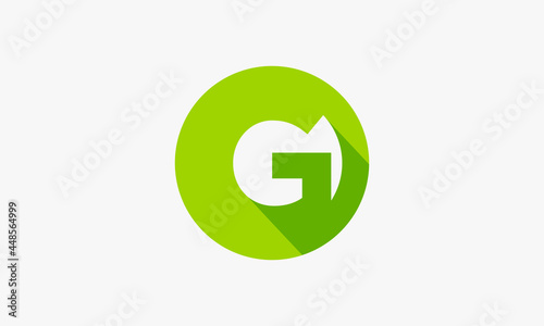 circle letter G logo with shadow concept isolated on white background.