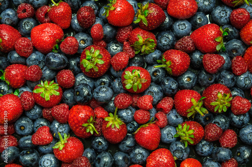 Mix of berries  blueberries  strawberries and raspberries
