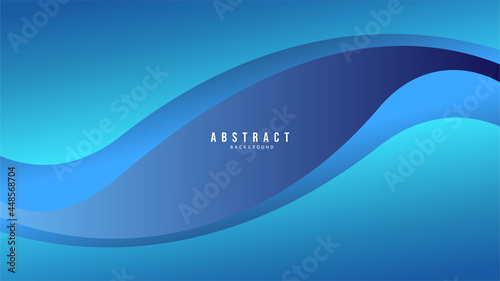 Abstract Colorful geometric background ,Overlapping blue curved shapes leave a space in the middle to insert text , Modern background design for presentation design , illustration Vector EPS 10