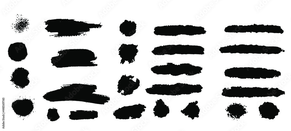 Set hand drawn of grunge rectangles and stripes template backgrounds. Set of grunge vector design element for paintbrush texture, frame, background, banner.