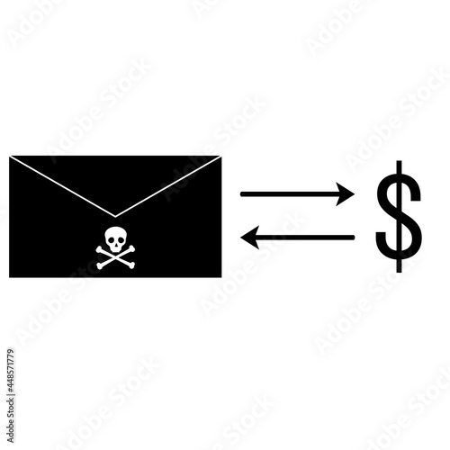 Blackmail icon. Vector blackmail clipart. Blackmailing conception. Secret information.