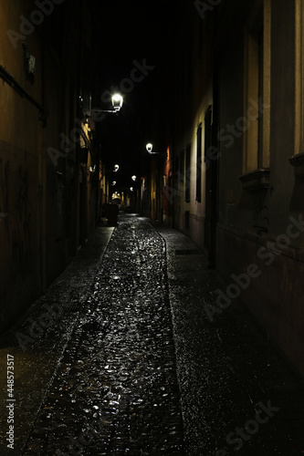 Strade e portici notturni di Modena