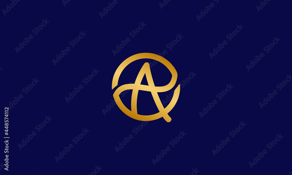 Letter A logo design . Circle letter A logo design using gold color . single line letter A logotype. vector illustration Letter A logo design . Circle letter A logo design using gold color . single line letter A logotype. vector illustration