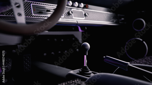 interior of a vintage german car 3d rendering