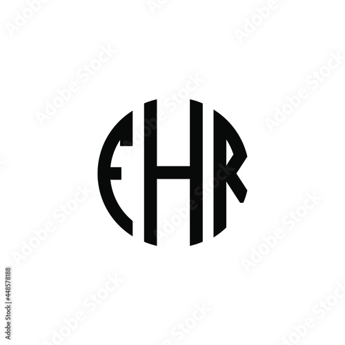 FHR letter logo design. FHR letter in circle shape. FHR Creative three letter logo. Logo with three letters. FHR circle logo. FHR letter vector design logo  photo