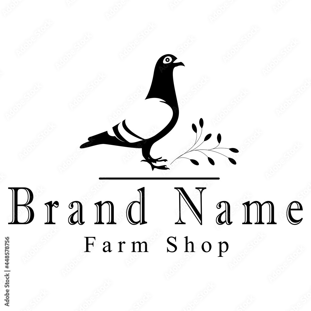 Simple but elegant rustic logo of Pigeon for your brand. Simple but elegant rustic logo of Pigeon for your brand.