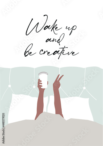 Working women freelancer modern abstract illustration