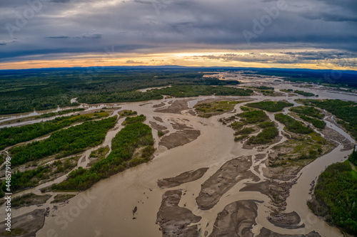 Aerial View of the Tanana River during the Alaska Summer photo