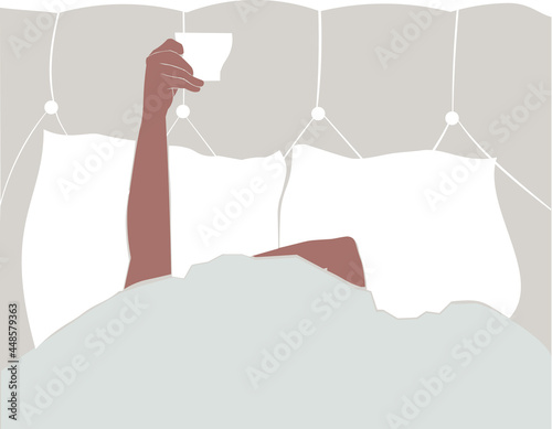 Working women freelancer modern abstract illustration