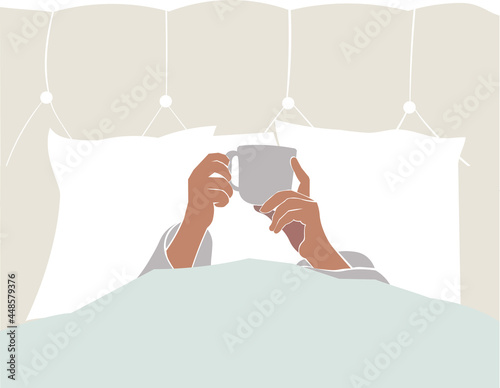 Working women freelancer modern abstract illustration