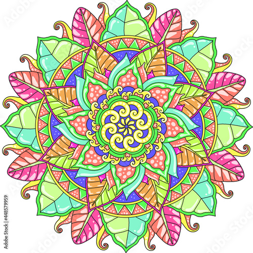 mandala pastel color for print or mural design