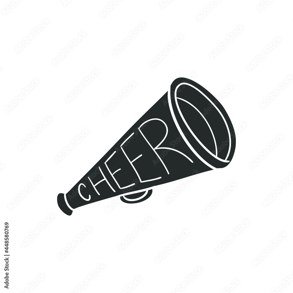 Cheer Megaphone Icon Silhouette Illustration. Sport Support Vector
