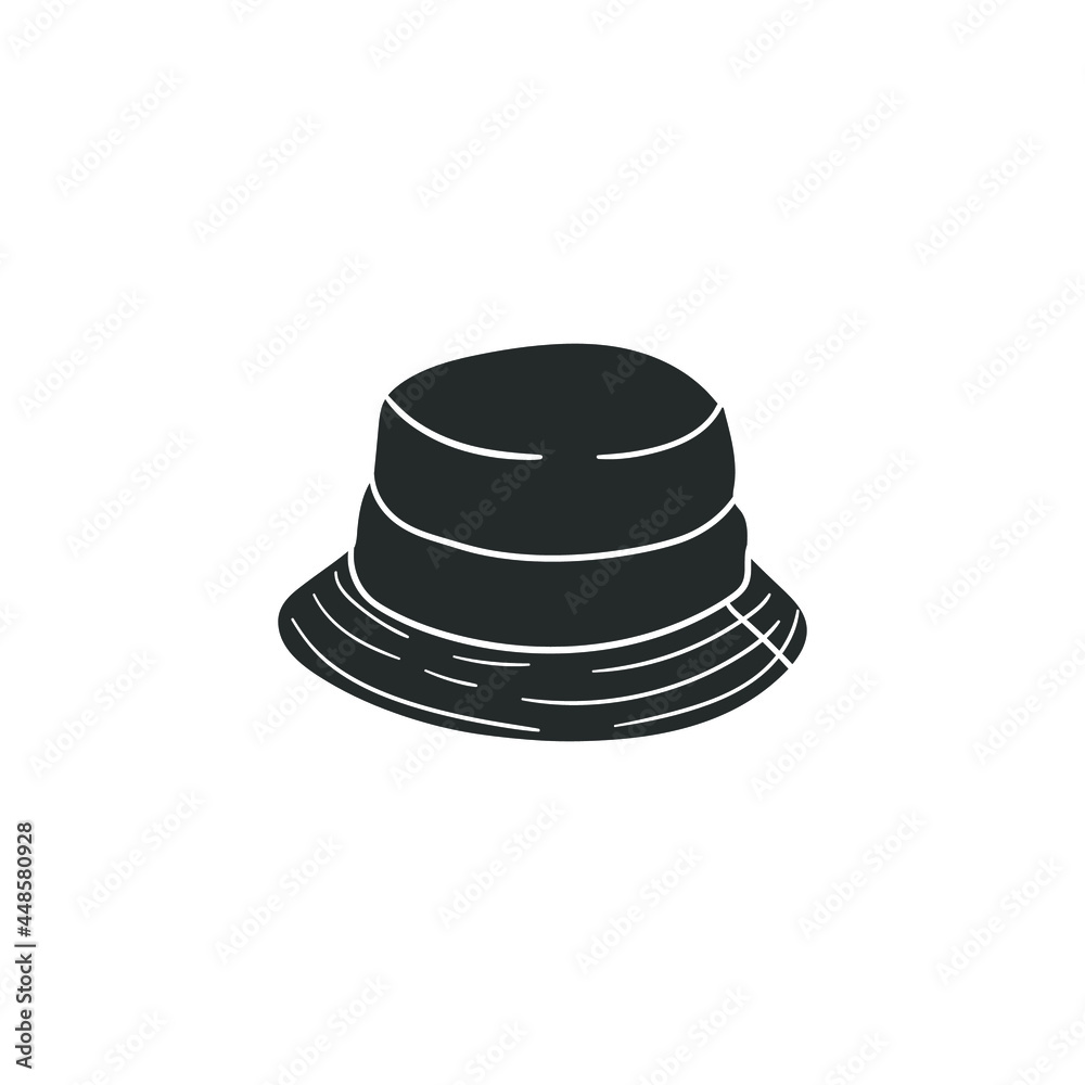Fisherman Hat Icon Silhouette Illustration. Fisher Vector Graphic Pictogram Symbol Clip Art. Doodle Sketch Black Sign.