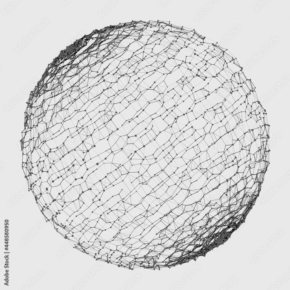 Abstract 3d sphere made of dots. Global social network. Internet and technology. Geometry math vector illustration. Abstract 3d sphere made of dots. Global social network. Internet and technology. Geometry math vector illustration.