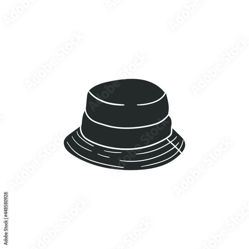 Fisherman Hat Icon Silhouette Illustration. Fisher Vector Graphic Pictogram Symbol Clip Art. Doodle Sketch Black Sign.