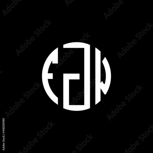 FJW letter logo design. FJW letter in circle shape. FJW Creative three letter logo. Logo with three letters. FJW circle logo. FJW letter vector design logo  photo