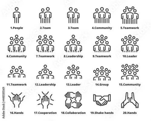 Business People Group Teamwork Icon Vector
