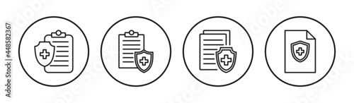 Medical insurance icon set. health insurance icon