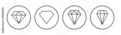 Diamond icon set. diamond gems vector icon.