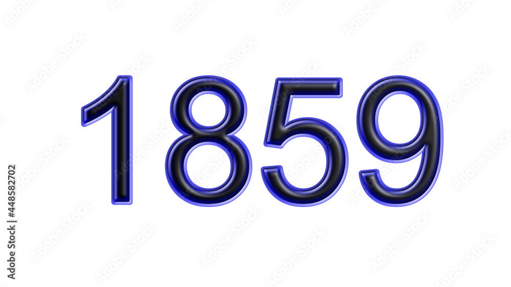 blue 1859 number 3d effect white background blue 1859 number 3d effect white background