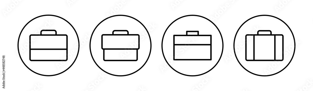 Briefcase icon set. suitcase icon. luggage symbol. Briefcase icon set. suitcase icon. luggage symbol.