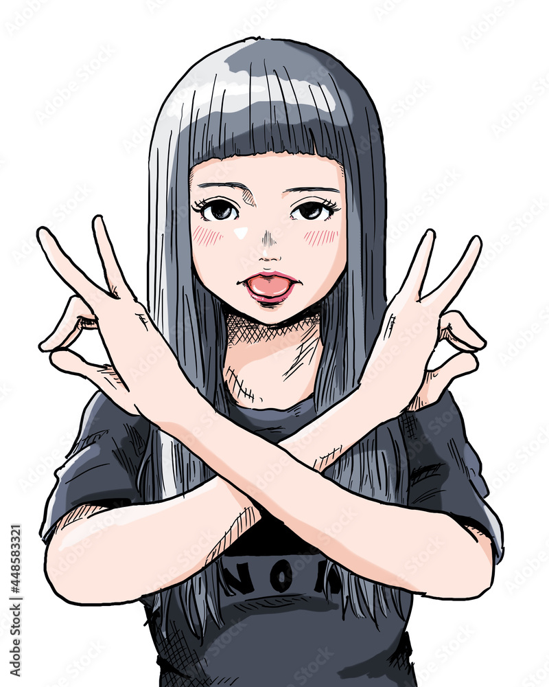 変なポーズをしている女の子 Stock Illustration Adobe Stock