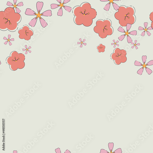 Vector seamless pattern with hand drawing wild flowers, floral elements. Artistic backdrop. Inscription for T-shirts, posters, postcards. Floral abstract seamless patterns