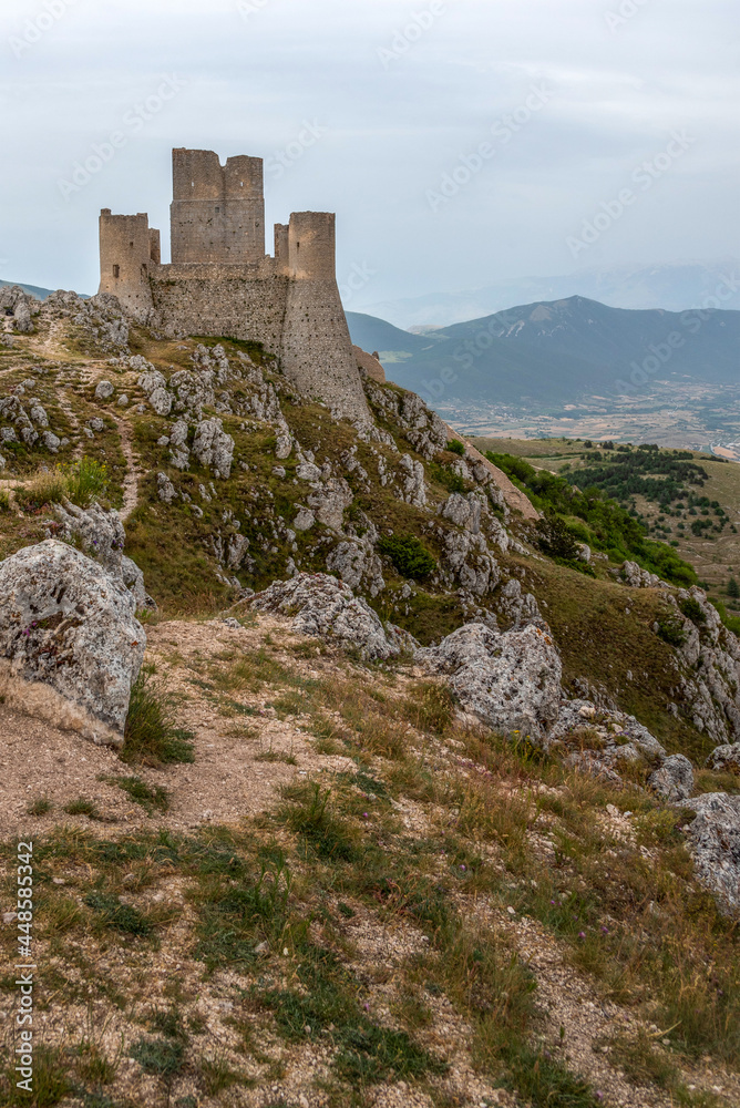 Rocca Calascio, Gran Sasso National Park. June 2021. The Aquila area of ​​Gran Sasso and in particular the fortress of Calascio have been used as a setting for numerous films. LadyHawke 
